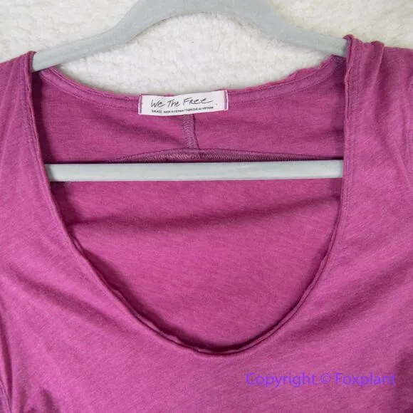 New! Free People Sonnet Scoop‎ Neck Fitted T-Shirt Tee, women's size S - Image 4