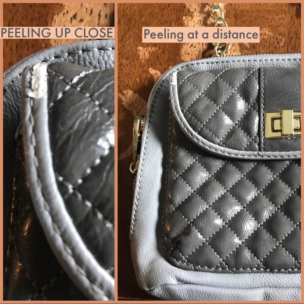 STEVE MADDEN GRAY FAUX LEATHER CROSSBODY PURSE WITH CHAIN STRAP - Image 13