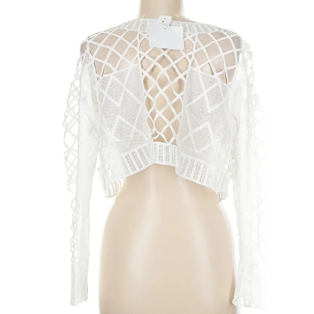 NWT Lole White Mesh Crop Top - Image 2