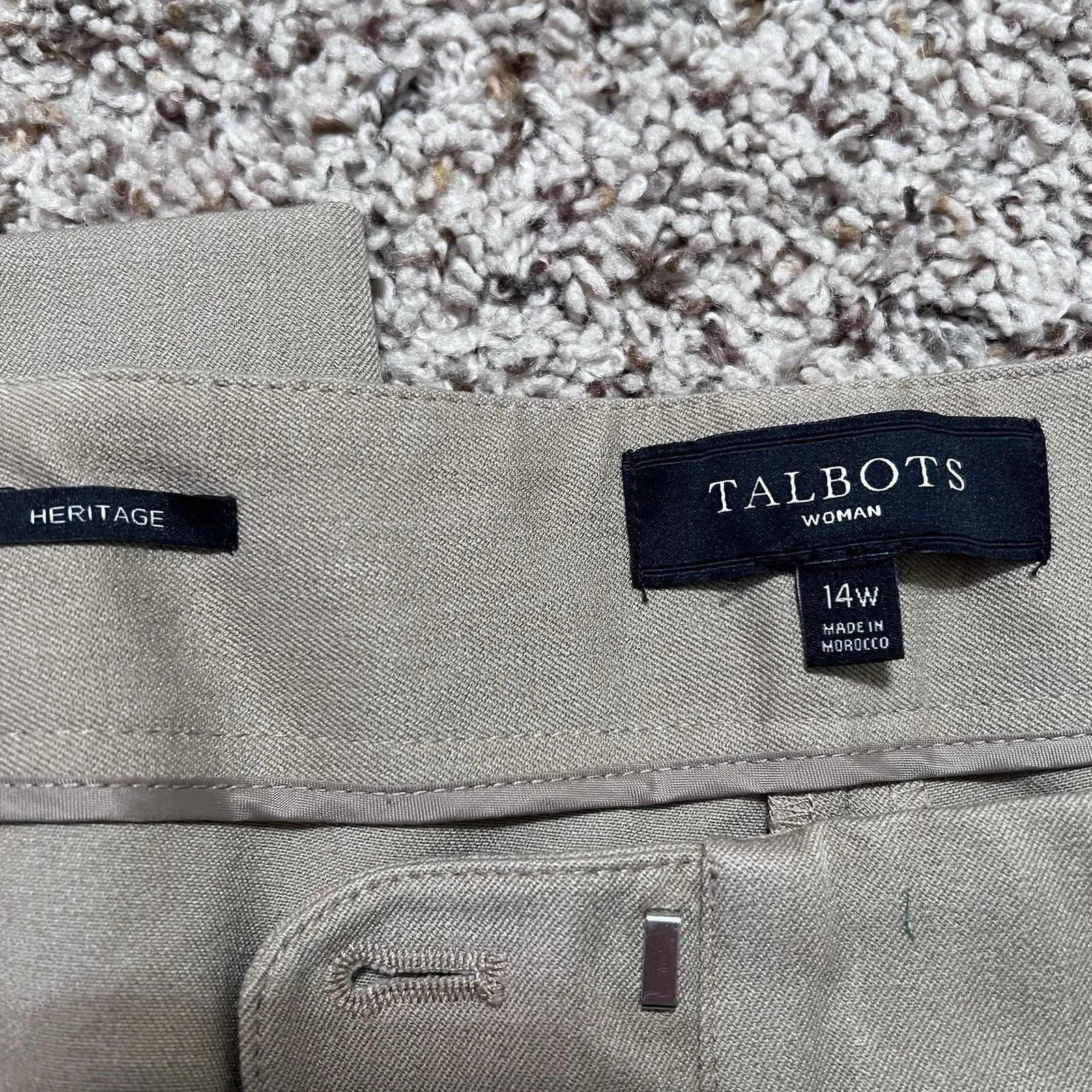 Talbots Women's Heritage Dress Pants Khaki, Straight Leg, Size 14W - Image 4