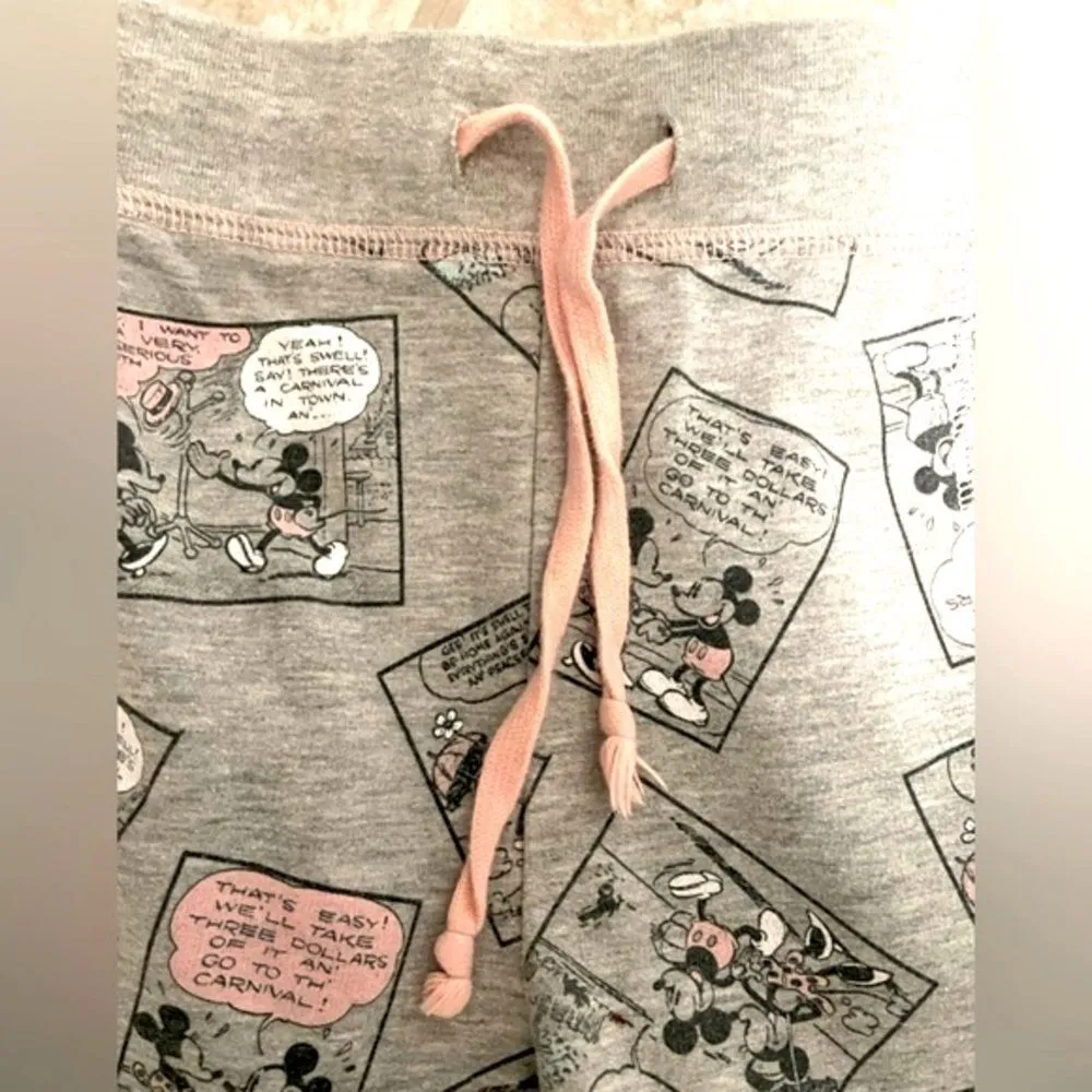 Disney Sleepwear Mickey & Minnie Grey & Pink Sweatpants Women’s Size Large‎ - Image 3