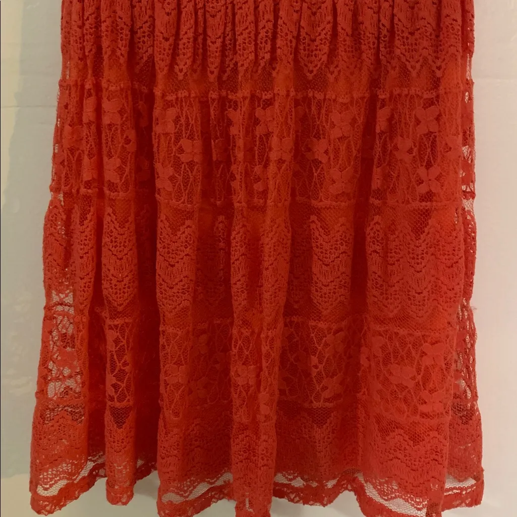 Ya Los Angeles Orange Lace Mini Dress - Image 3