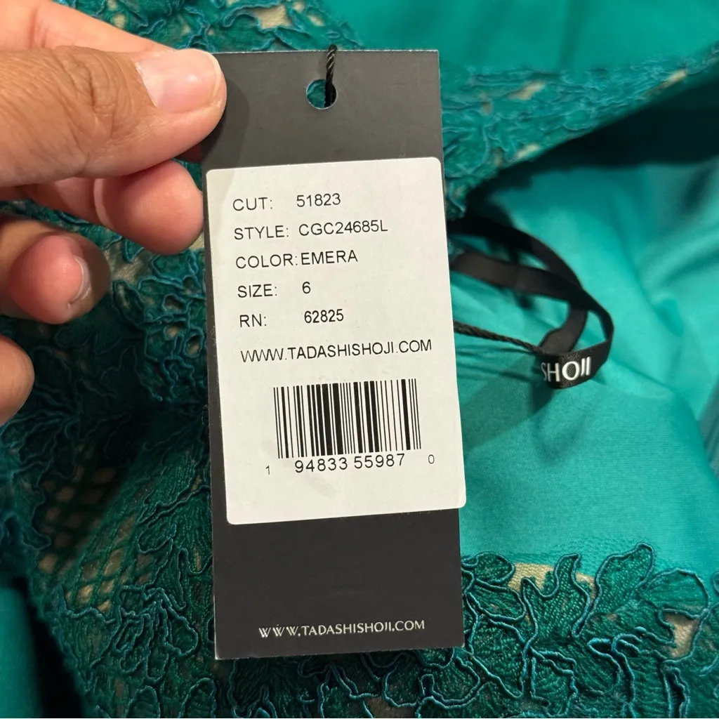 Tadashi Shoji NWT 6 Emera Mitra Lattice Embroidered Bodice Gown Wedding Formal - Image 6