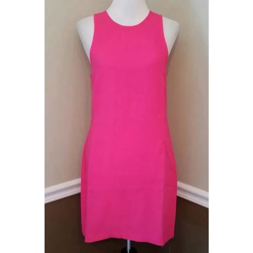 Fuchsia Hot Pink Scoop Neck Textured Shift Dress by Everly from Modcloth Barbie - Image 2