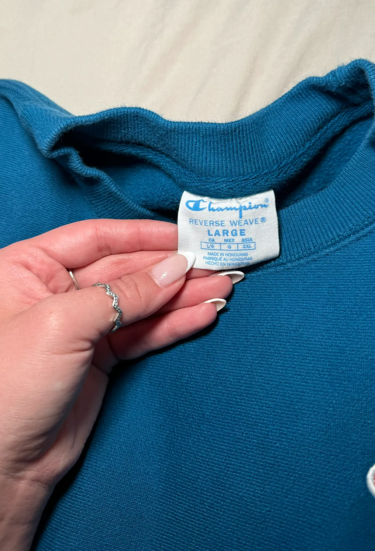 Blue Reverse Weave Crewneck - Image 5