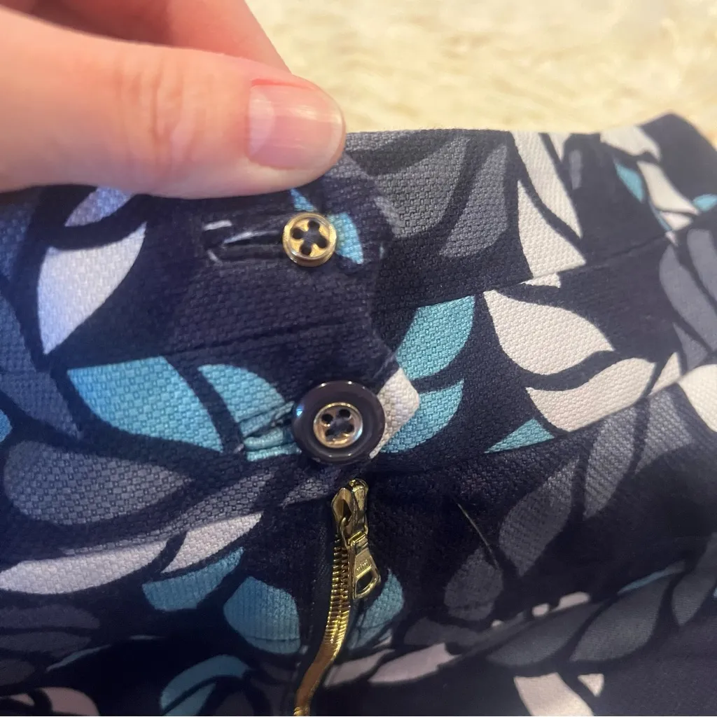 Leifsdottir Navy and White Geometric Pencil Skirt Nautical Size 4 Blue - Image 13