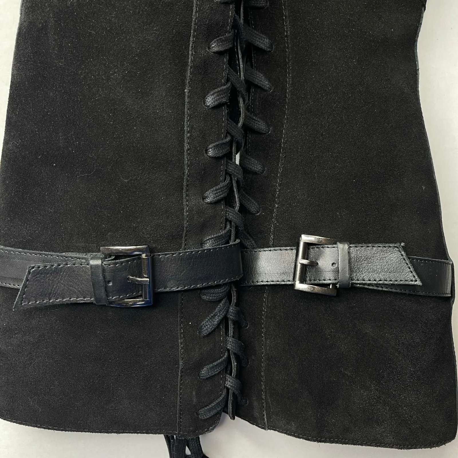 Vintage Foundry Co womens Naomi Tall Boots size 8 New Black Suede Lace Up - Image 12