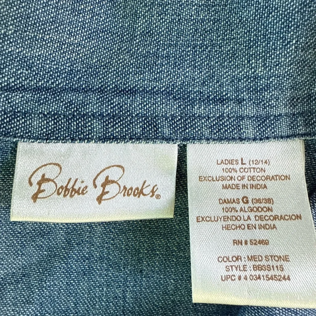 Vintage,Bobbie Brooks Blue Denim Jacket Size L - Image 2