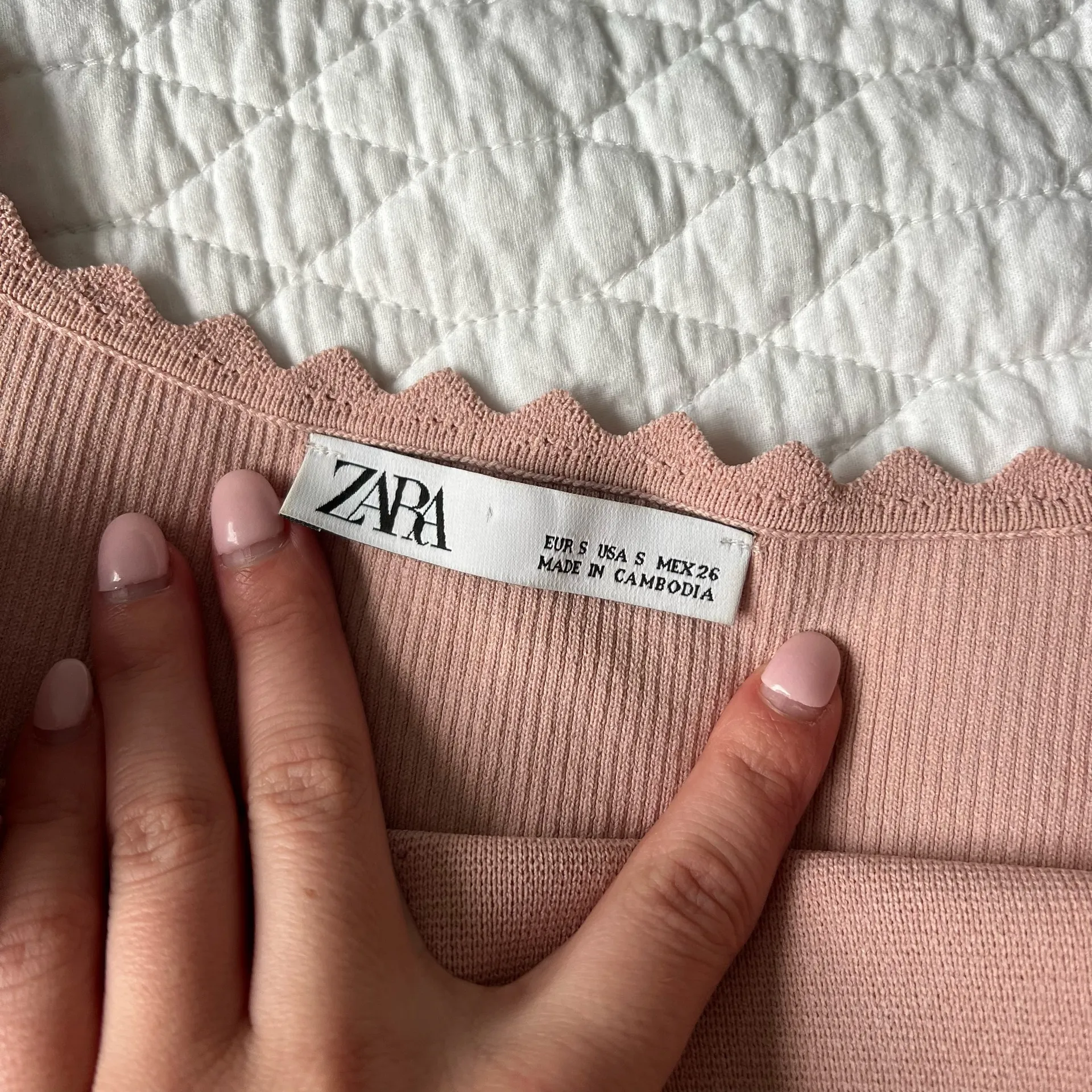 light pink zara scalloped tank top - Image 5