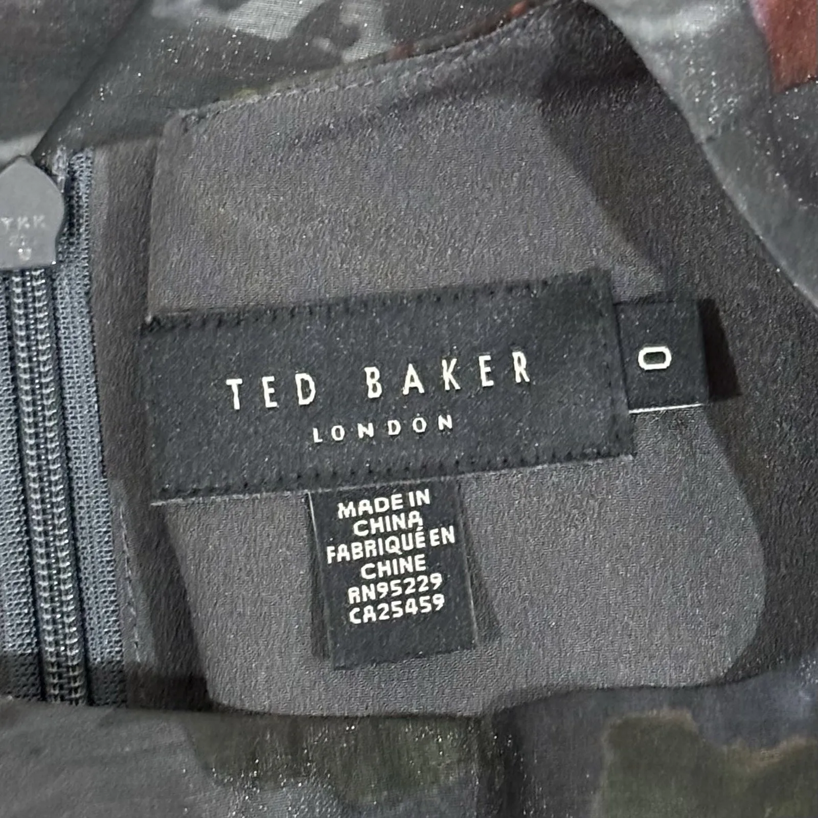 Ted Baker London Size 0 XS Gray Floral Puff Sleeve Blouse Top - Image 3