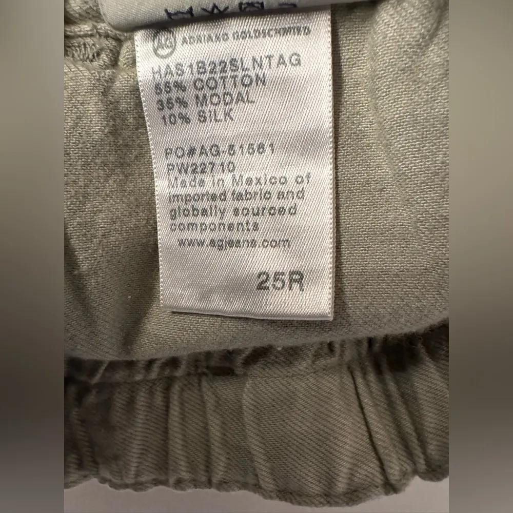 AG Adriano Goldschmied Paperbag Kai High-Rise Shorts Sulfur Natural Agave Sz 25 - Image 16