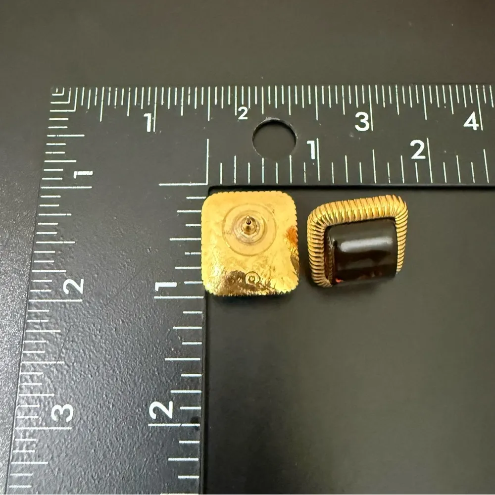 Vintage AVON Dot Signed Root Beer Lucite Cabochon Gold - Image 10