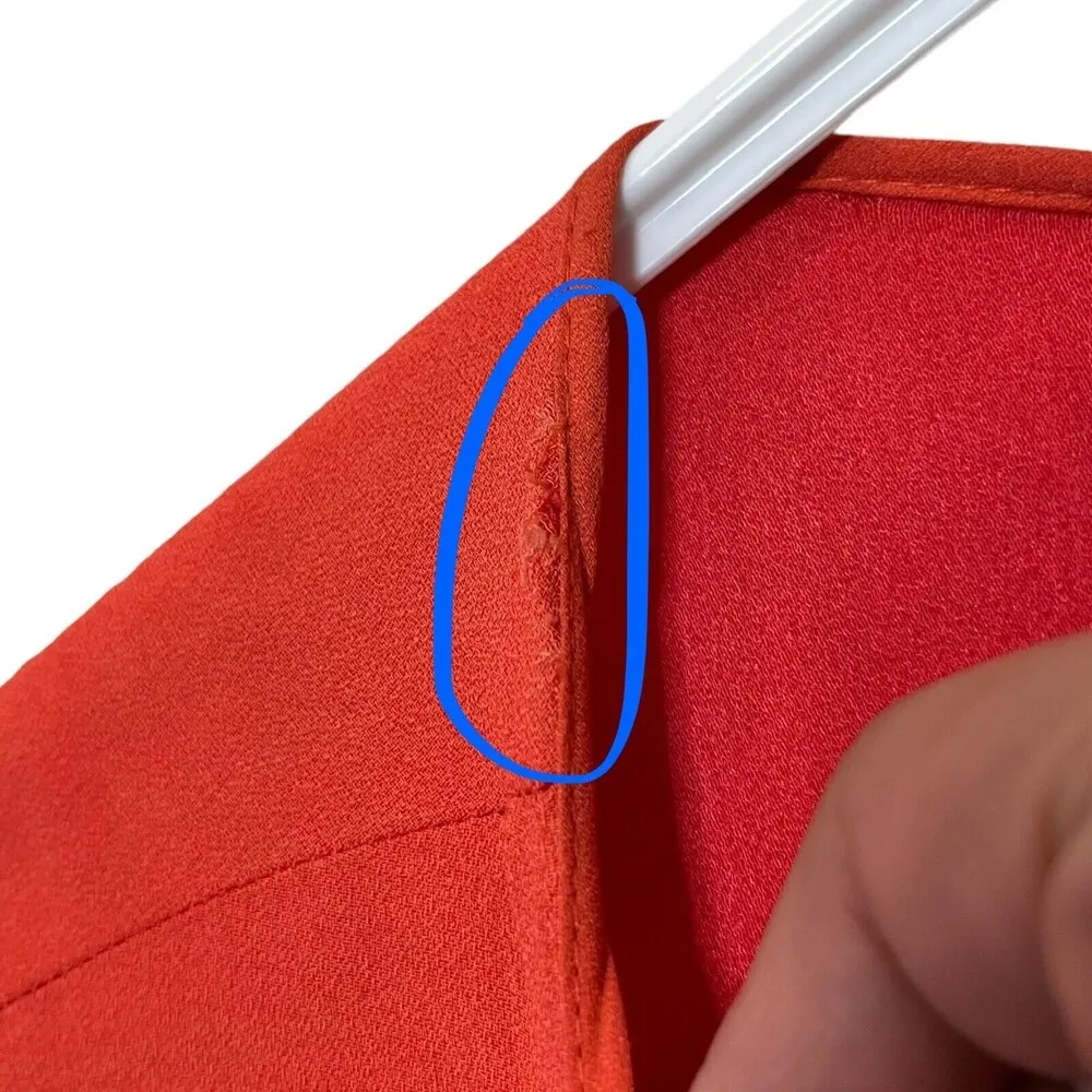 A.L.C. Sleeveless Silk Lowry Slit Midi Dress Tangerine Orange Women’s 4 Flaws - Image 12