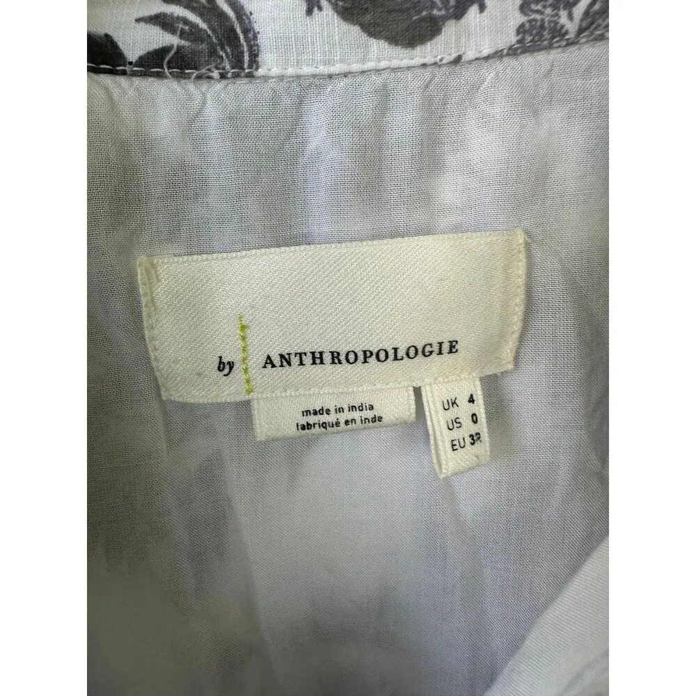 Anthropologie 100% Cotton Lavinia Embroidered Ombre Button Down Shirtdress 0 - Image 7