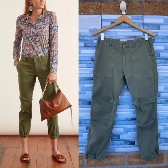 NILI LOTAN Cropped Military Pant in Camo size 4 Green - Image 2