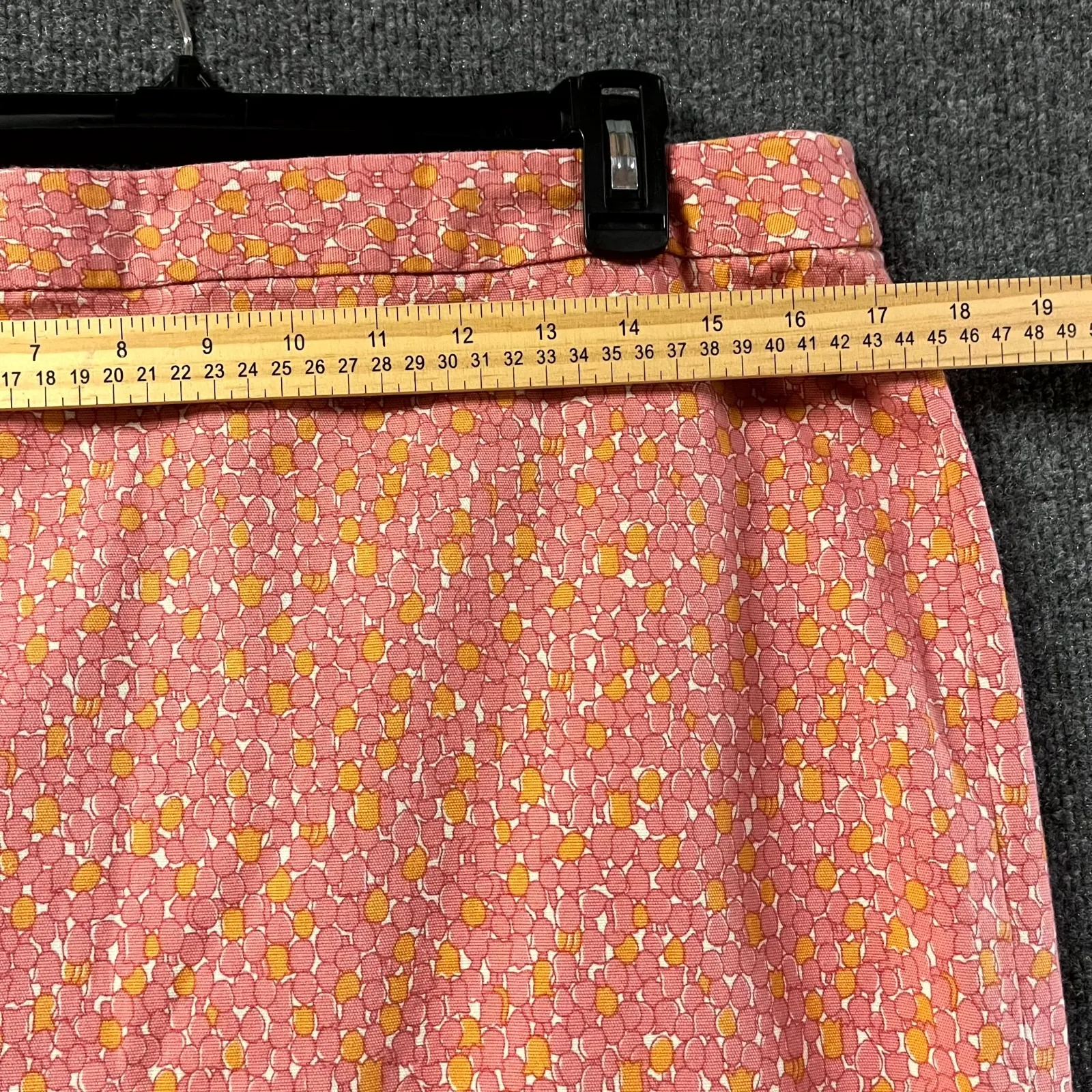 Talbots Pencil Skirts Womens 12 Pink Tulip Print Cotton‎ Stretch Back Zip Career - Image 5