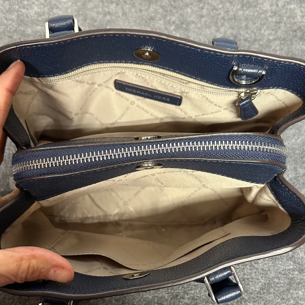 Michael Kors Dark Blue Satchel Bag - Image 12
