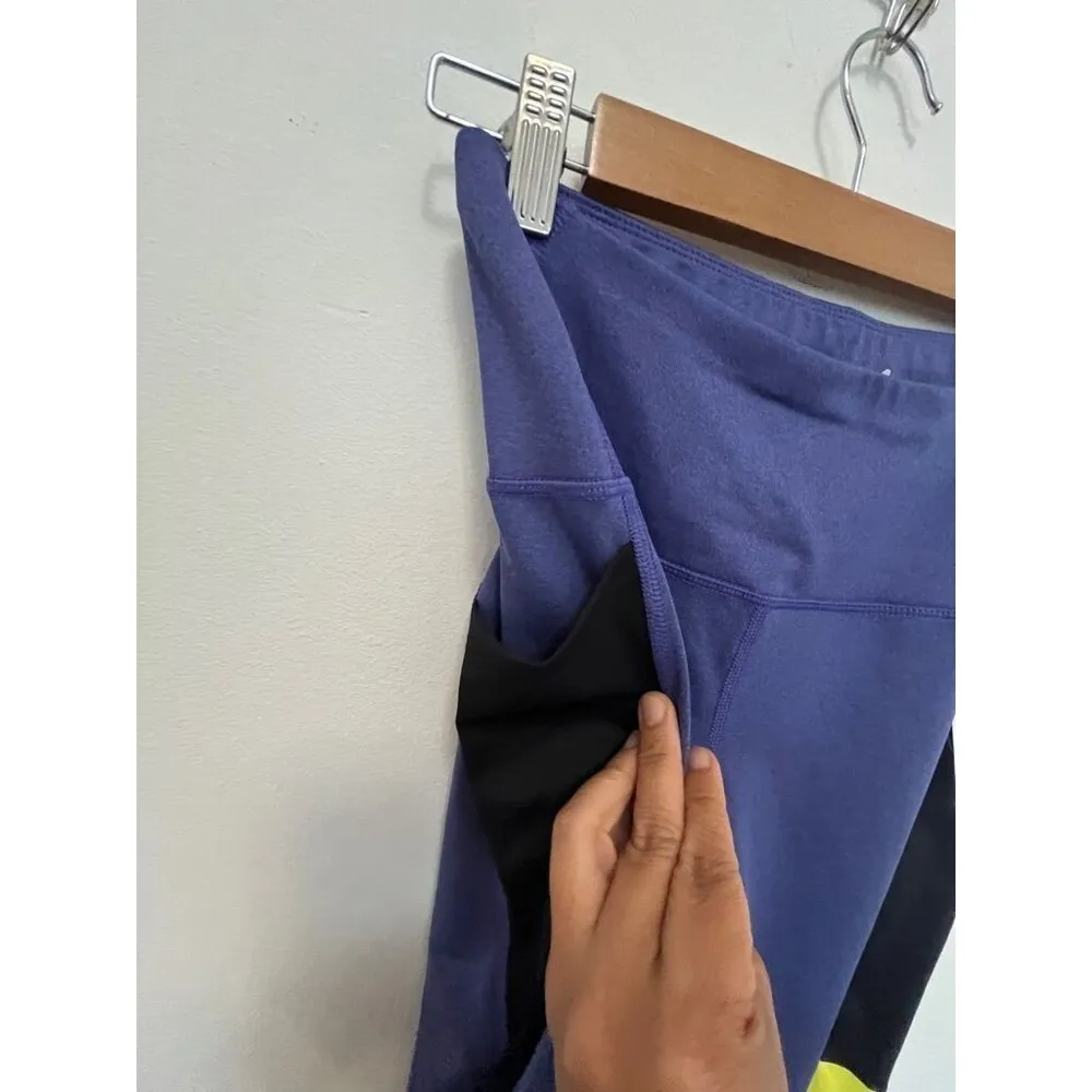 NWT Alive magnetics purple Black neon colorblock stretchy Athletic Leggings M Size M - Image 5