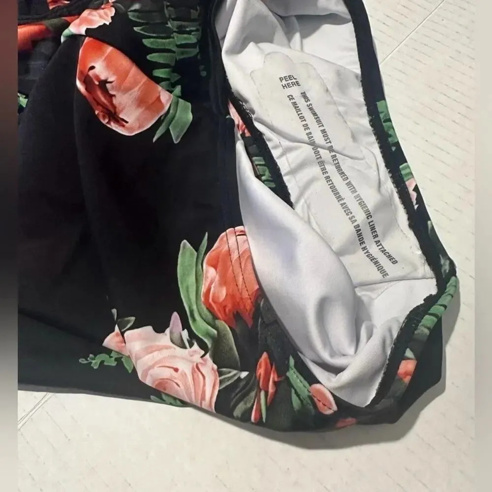 Plunging Neckline Floral One-Piece Swimsuit by Cocoship, Size 14, New with Tag - Image 6