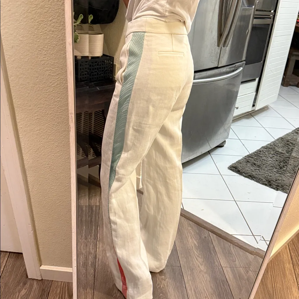 J Crew Collection Snakeskin Stripe Trouser Size 0 WHITE 59181 $795 - Image 6