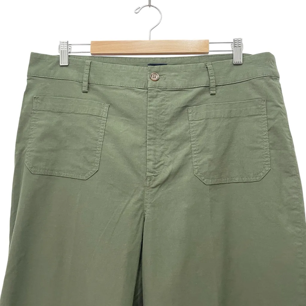 NWT J. Crew Lizzie Wide Leg Pants Size 34 (18) Pine Green High Rise Patch Pocket - Image 6