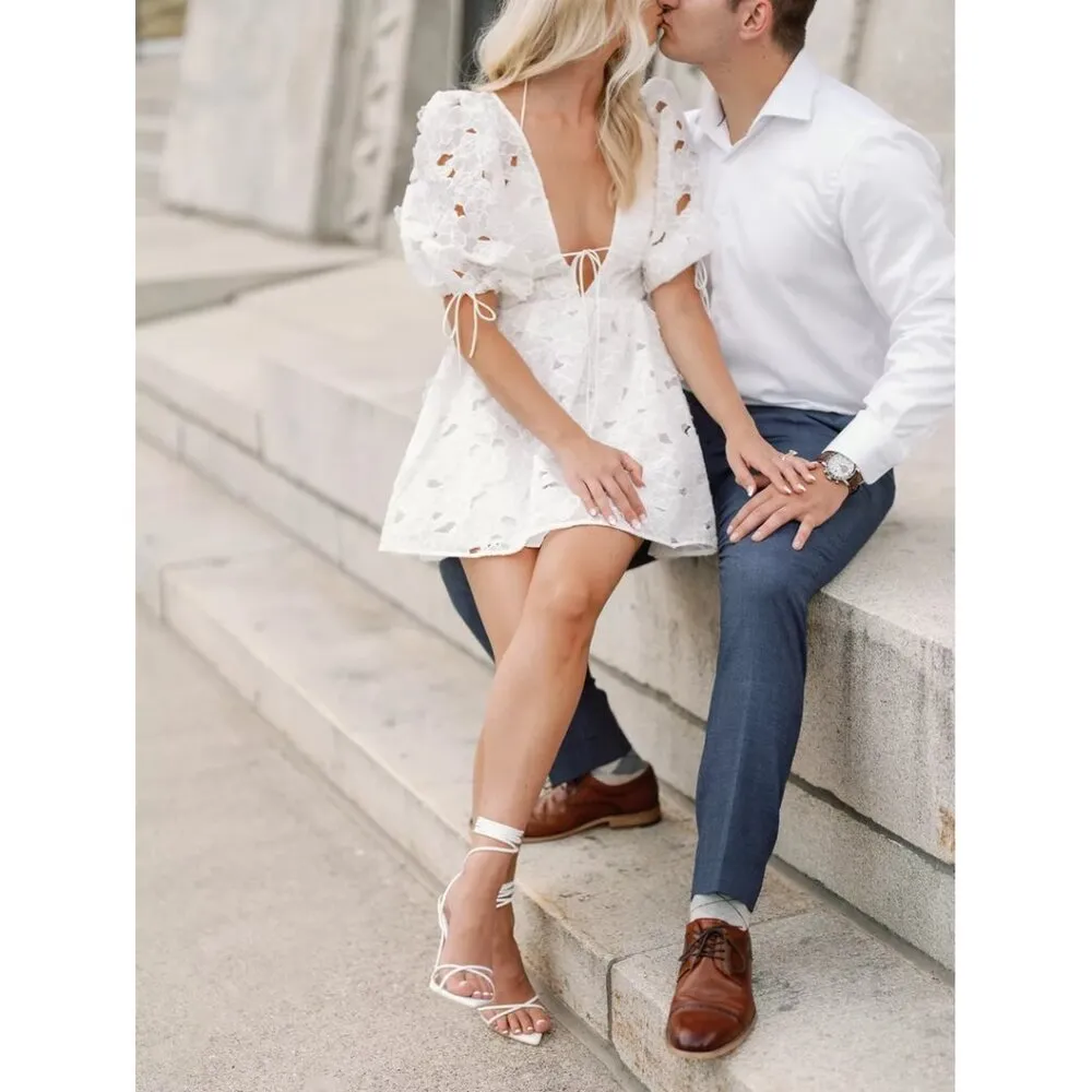 FOR LOVE & LEMONS Leighton Mini Dress in White Size XX-Small - Image 15