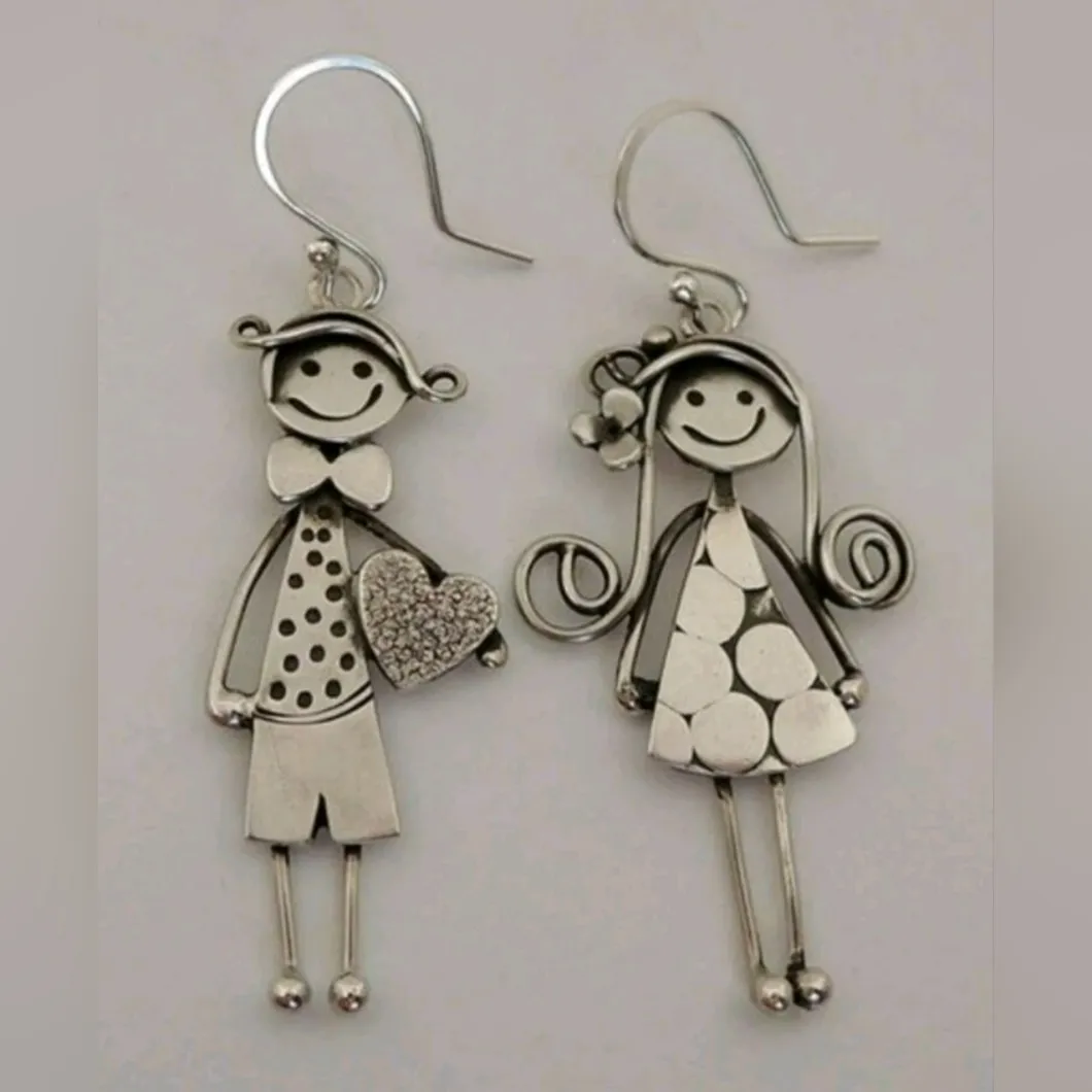 Charming Silver Style Boy & Girl Earrings‎ - Image 6