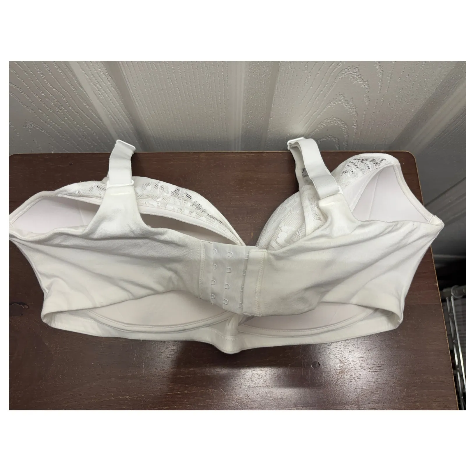 Bali Breathe Size 2XL White Cotton Modal Lace Wireless T-Shirt Bra DF7594 - Image 3