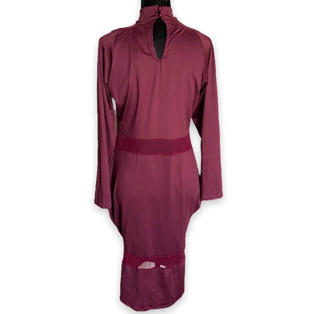 Ashley Stewart Womens‎ Dress Size 1X Curvy Girl The Hayley Wine Sexy Mesh NEW - Image 6