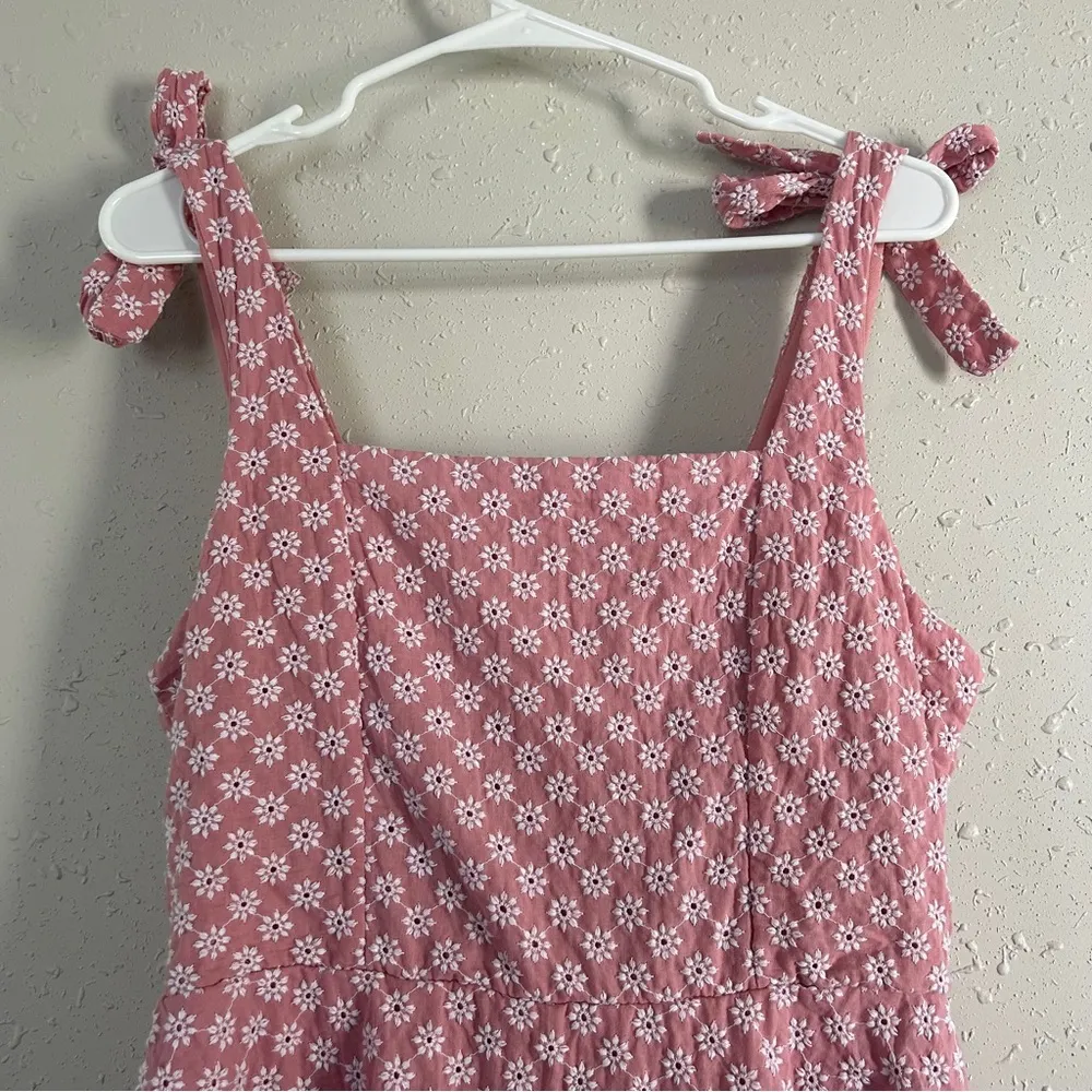 Trixxi Pink White Floral Mini Dress Tie Detail Summer Spring XL Large - Image 4