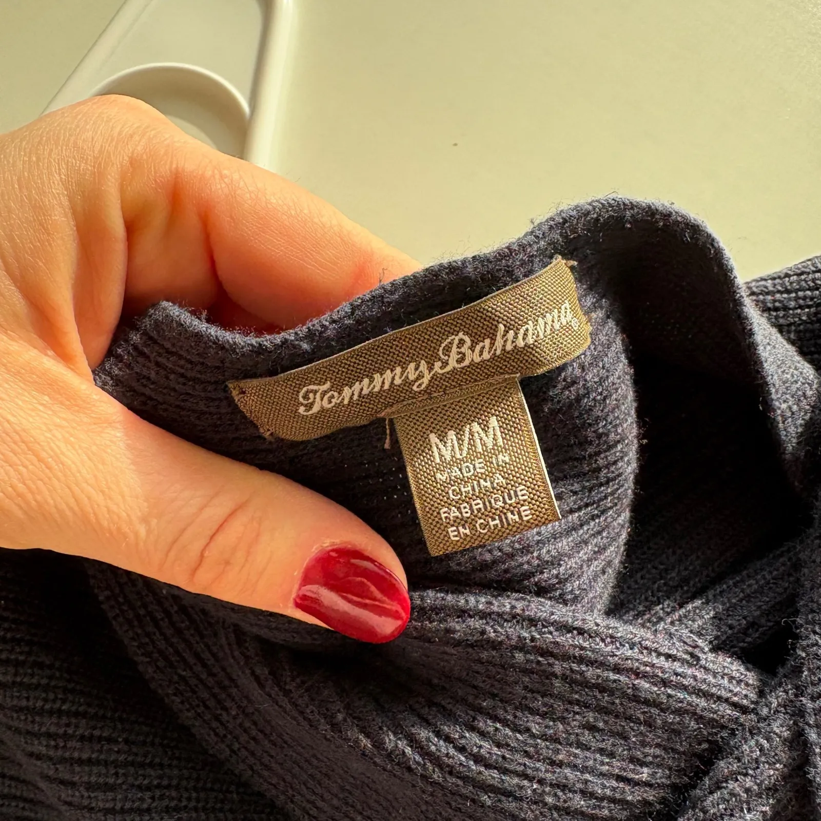 Tommy Bahama Knit Sweater Boat Neck Long Sleeve Navy M - Image 7