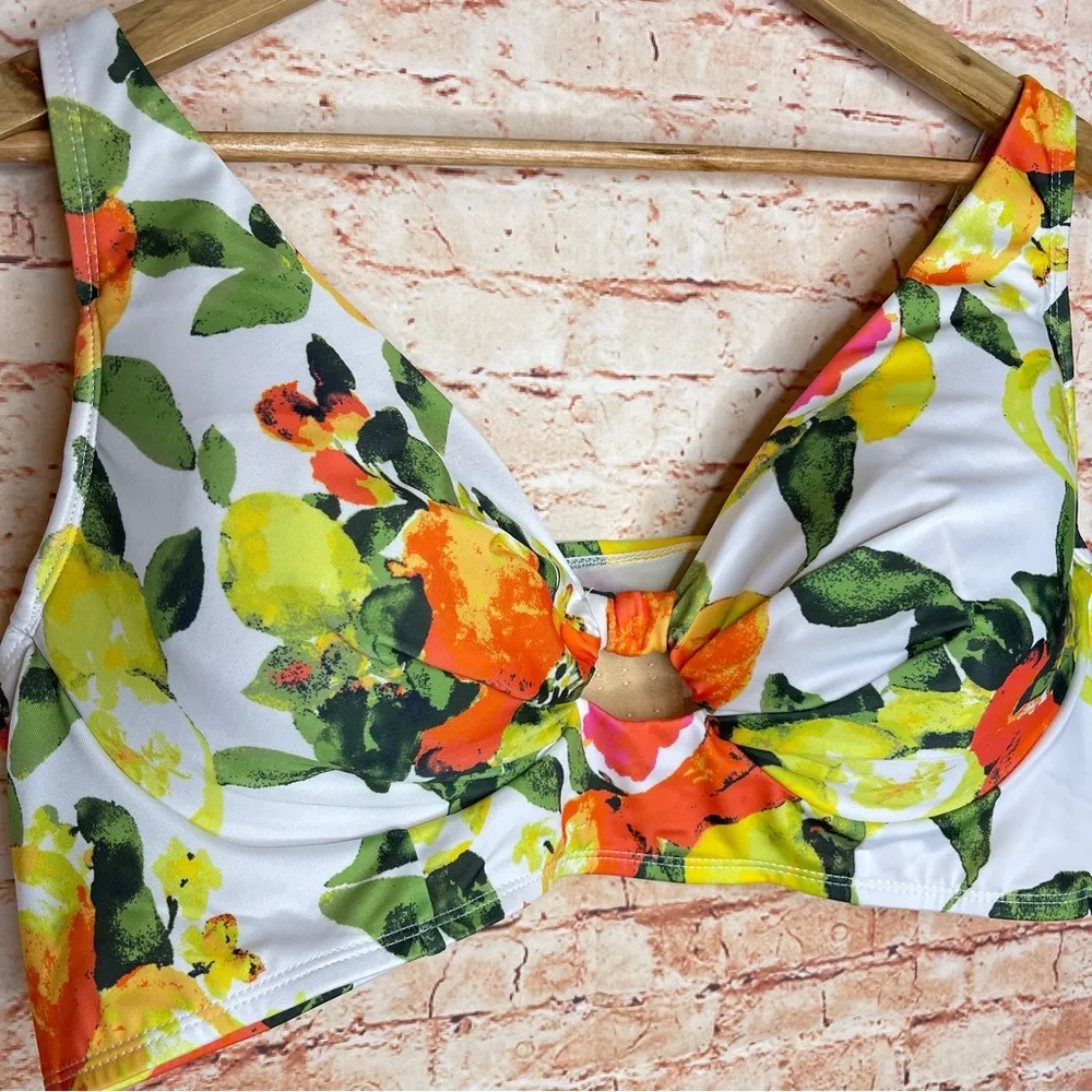 Lane Bryant Cacique Swim | Citrus Plunge Bikini Top - Image 2