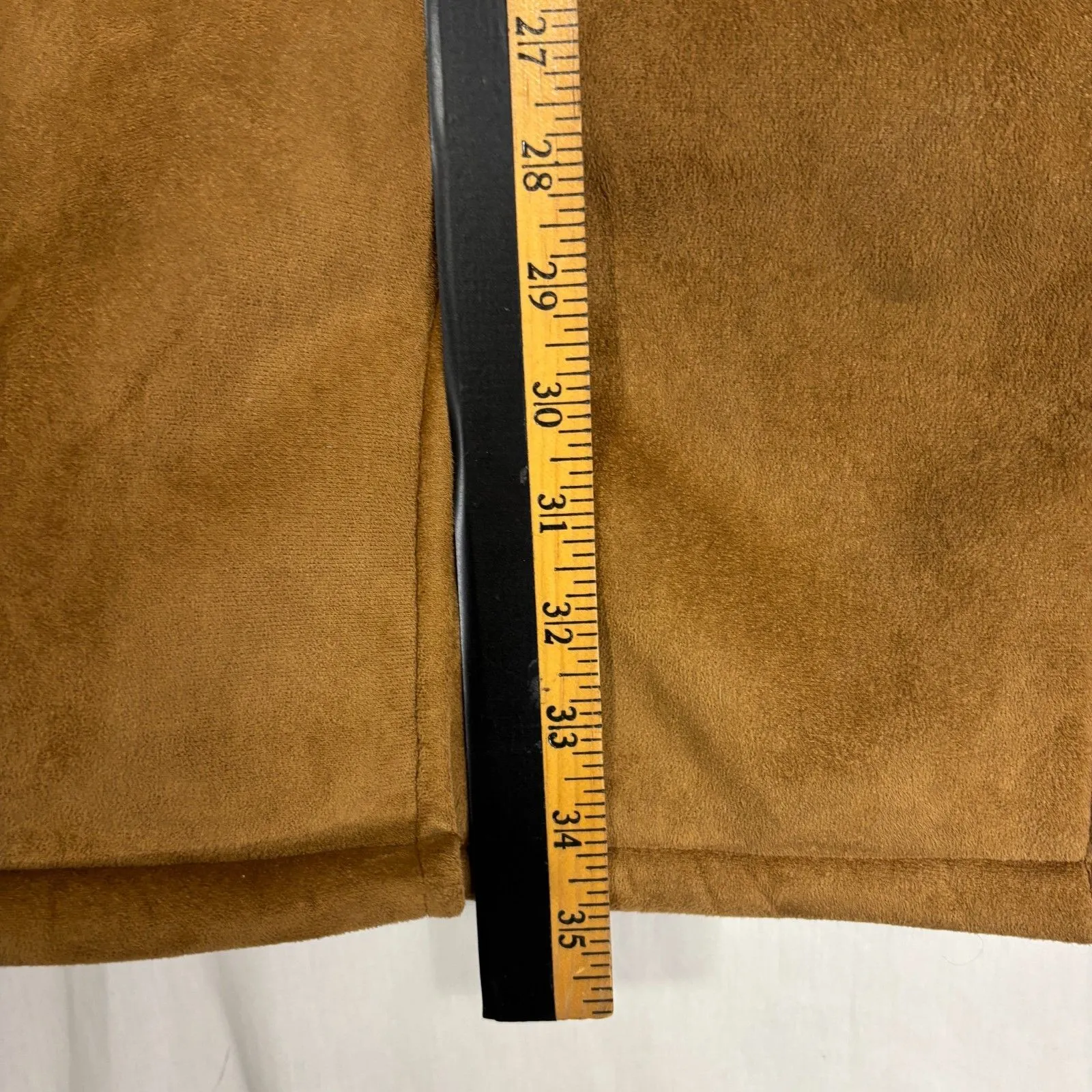 Vtg Very Veranesi Womens Faux Suede Shearling Coat Hooded Camel Midi 90s Sz L Brown Size L - Image 10