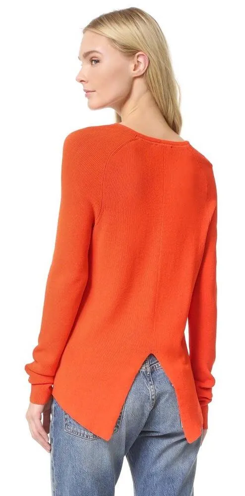 A.L.C. Rhodes Sweater in Guava Split Back V Neck - Image 2