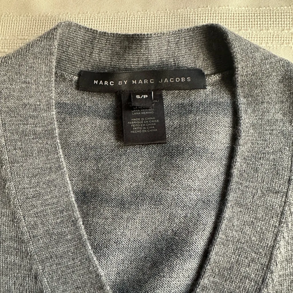 Marc By Marc Jacobs Heather Gray and Deep Blue Cardigan - Image 13