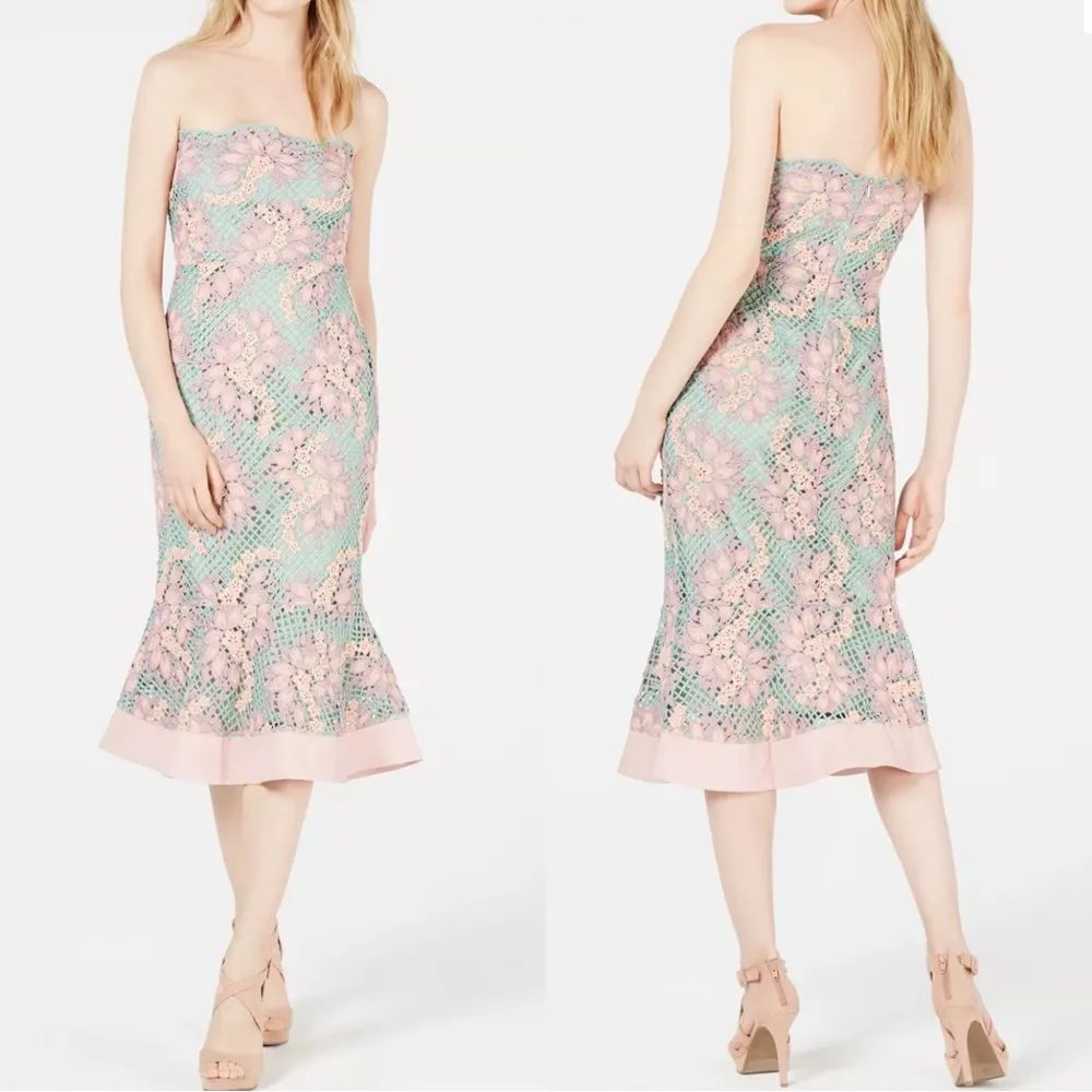 NWT Anthropologie FOXIEDOX Jasmine Strapless Lace Mermaid Midi Dress Size M - Image 3