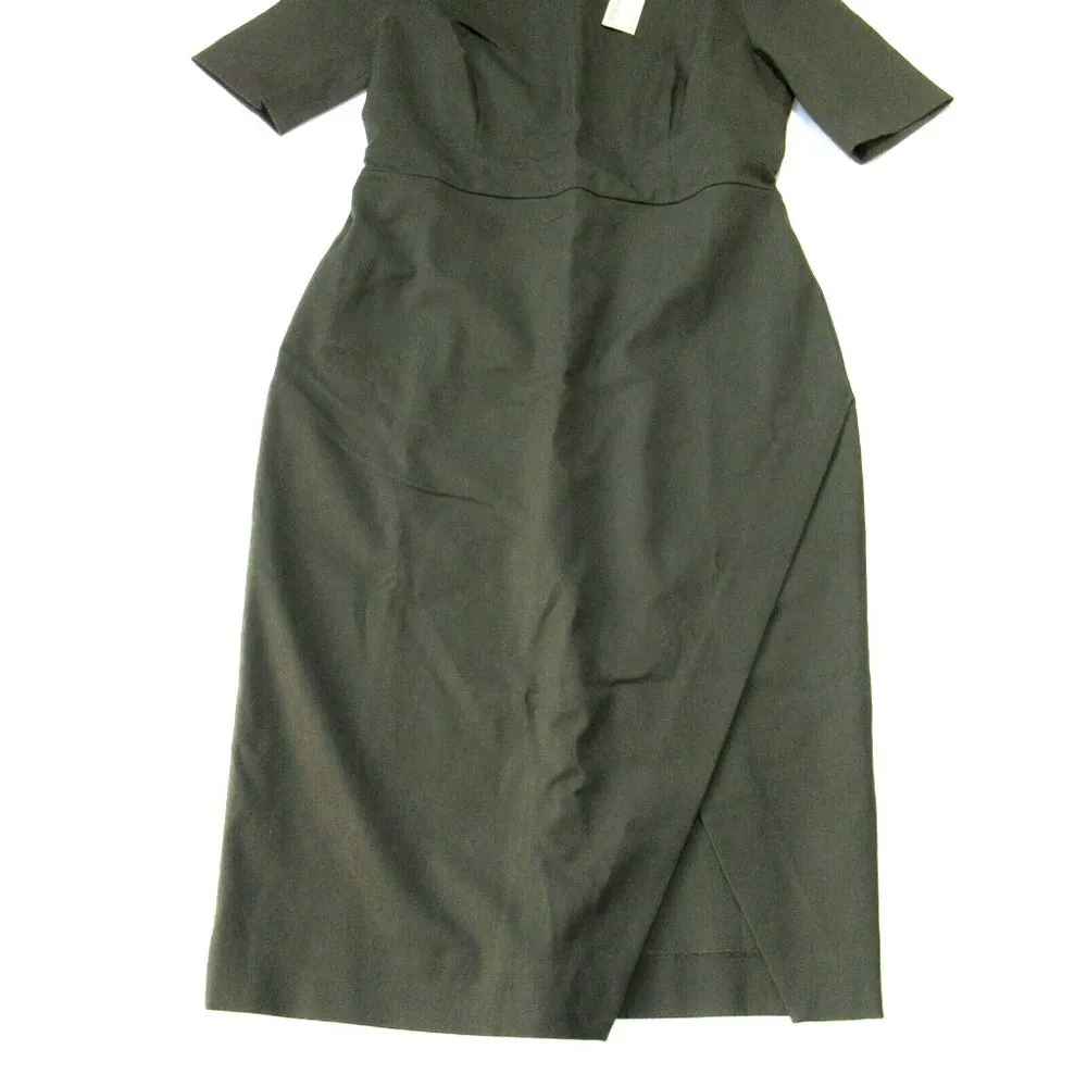 NWT Banana Republic Petite Bi-Stretch Short-Sleeve Sheath in Green Dress 2P - Image 3