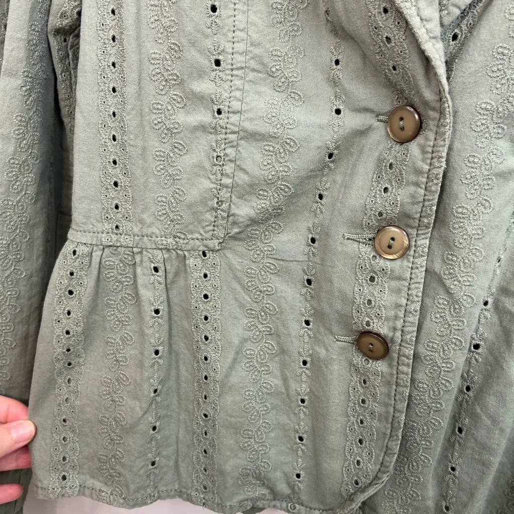 NWOT vintage Faded Glory women’s‎ khaki green eyelet lace cottagecore y2k jacket - Image 5