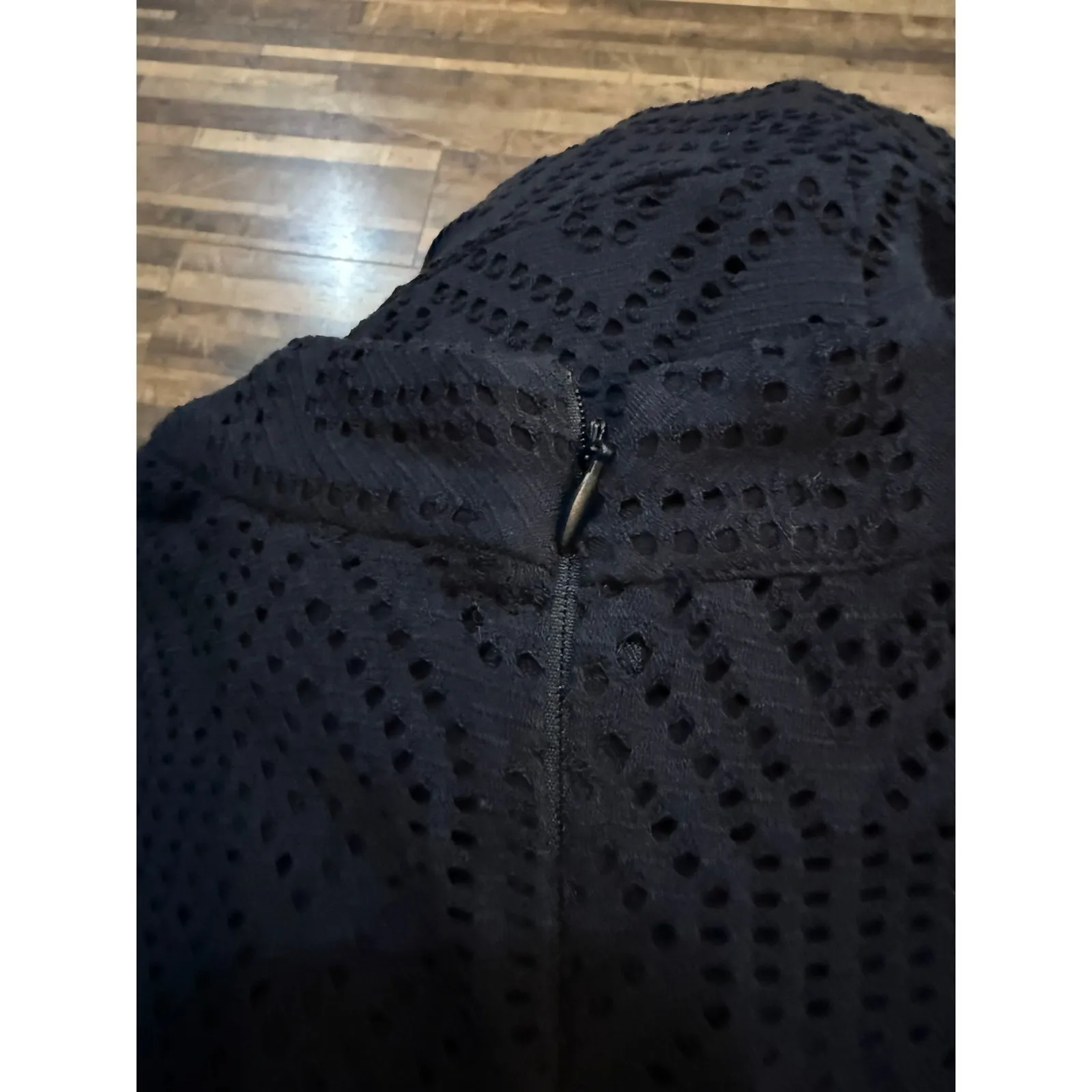 Ella Moss Womens Eyelet Ruffle Dress Party Cocktail Lined Black XS Sleeveless‎ - Image 8