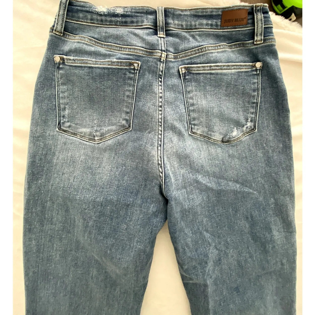 Judy Blue Wide Leg High RIse Distressed Raw Hem Denim Size 13 - Image 5