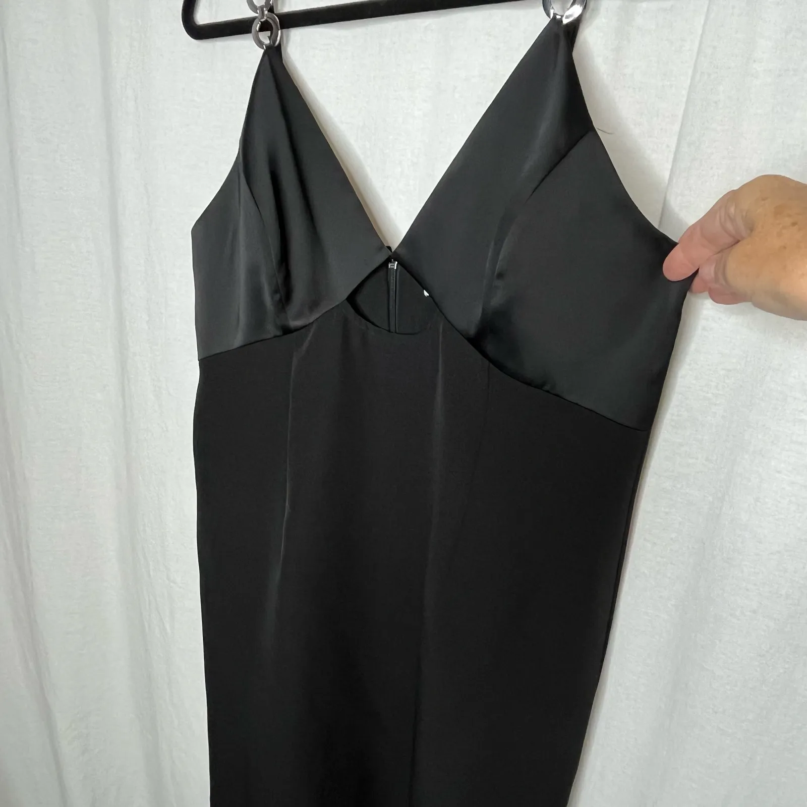 NWT Gianni Bini Penelope Crepe Black Mini Dress‎ Chain Straps Size 12 $159 MSRP - Image 5