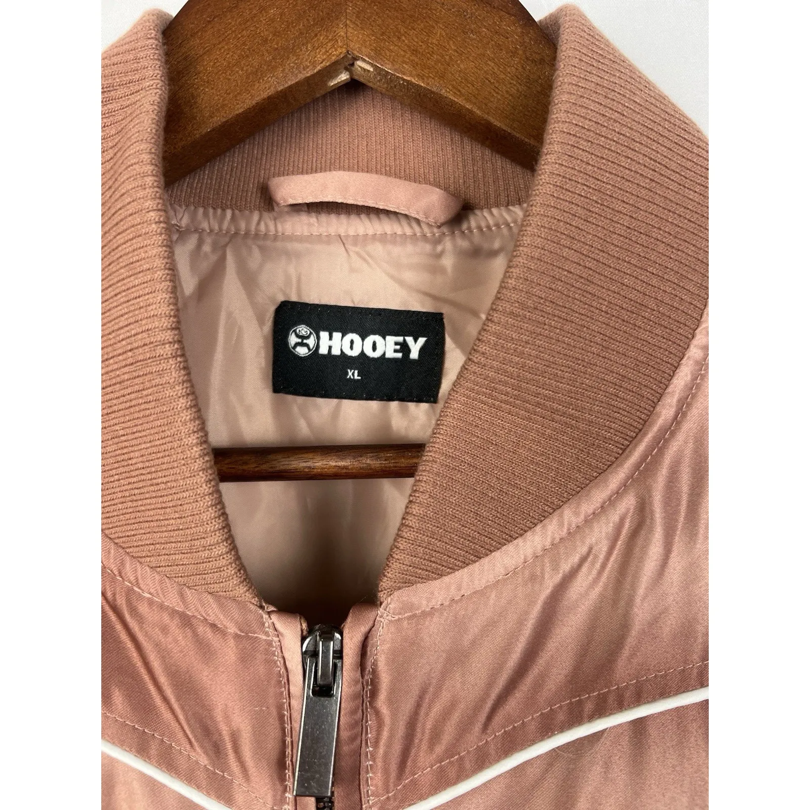 Hooey Satin Bomber Jacket XL Women’s Pink Desert Western Landscape Print Zip Up Brown - Image 12