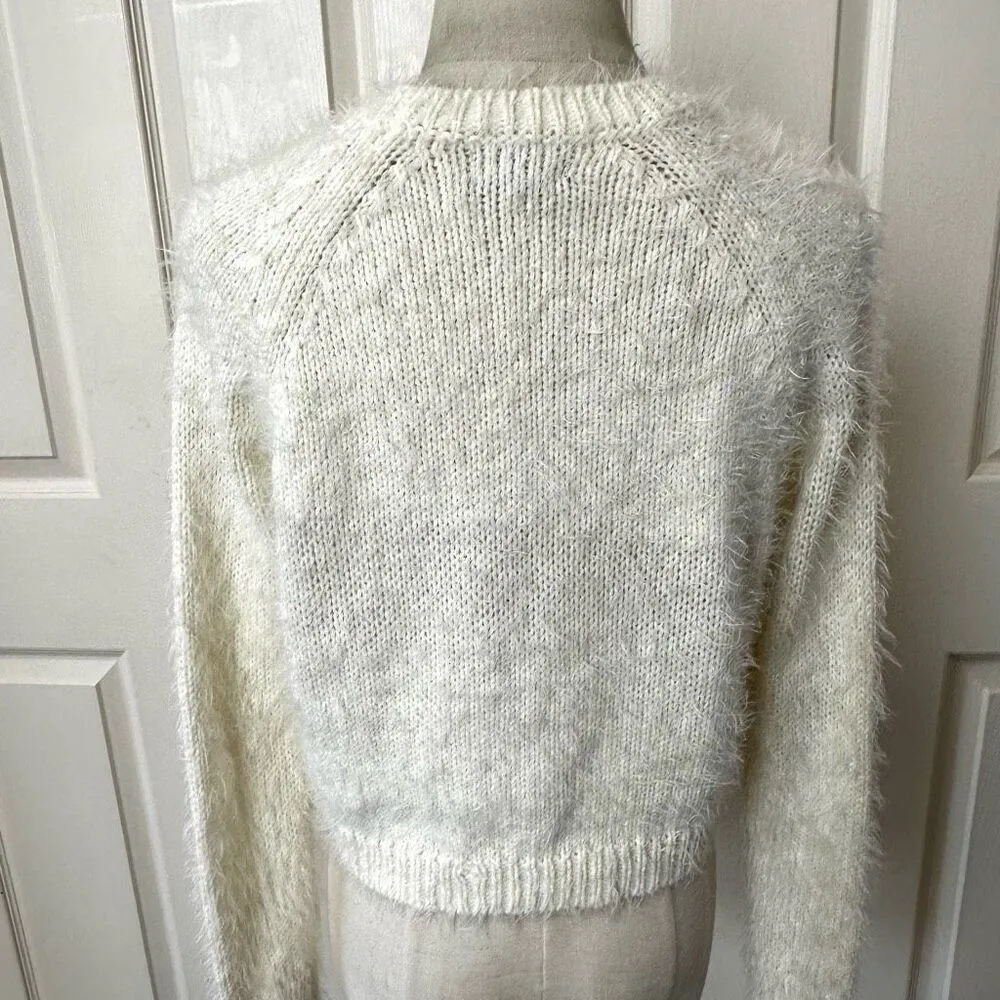 Topshop fluffy crewneck cropped long sleeved sweater - Image 7