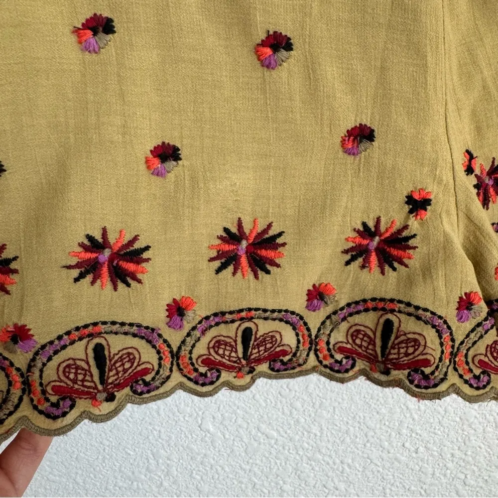 NWT Free People Womens Moss Green Margarita Embroidered Sleeveless Romper Sz 4 - Image 3