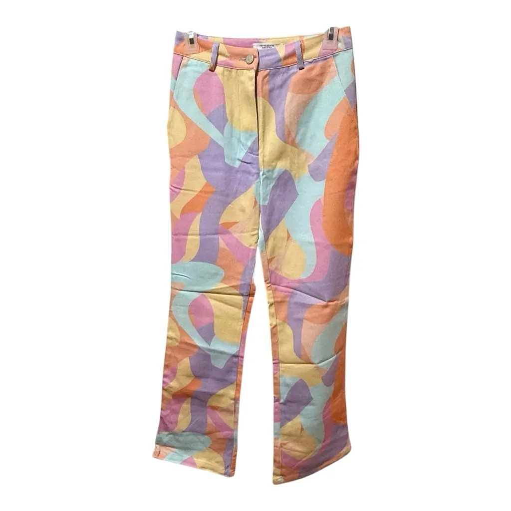 Peppermayo Pastel Abstract Pants 70s Y2K Flare Leg - Image 2