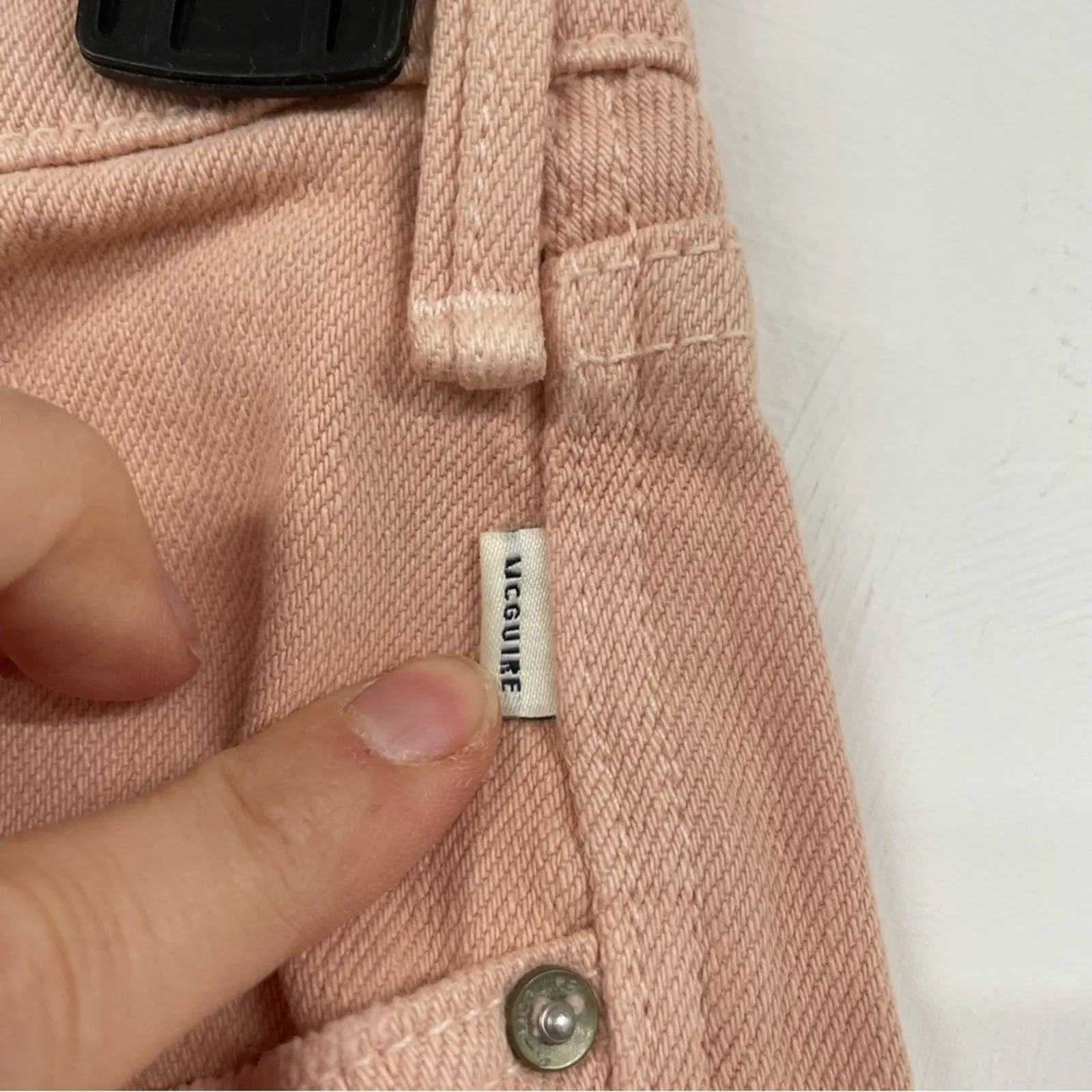 McGuire Denim Pink Valletta Straight Leg Raw Hem Jeans Womens 24 Button Fly - Image 12