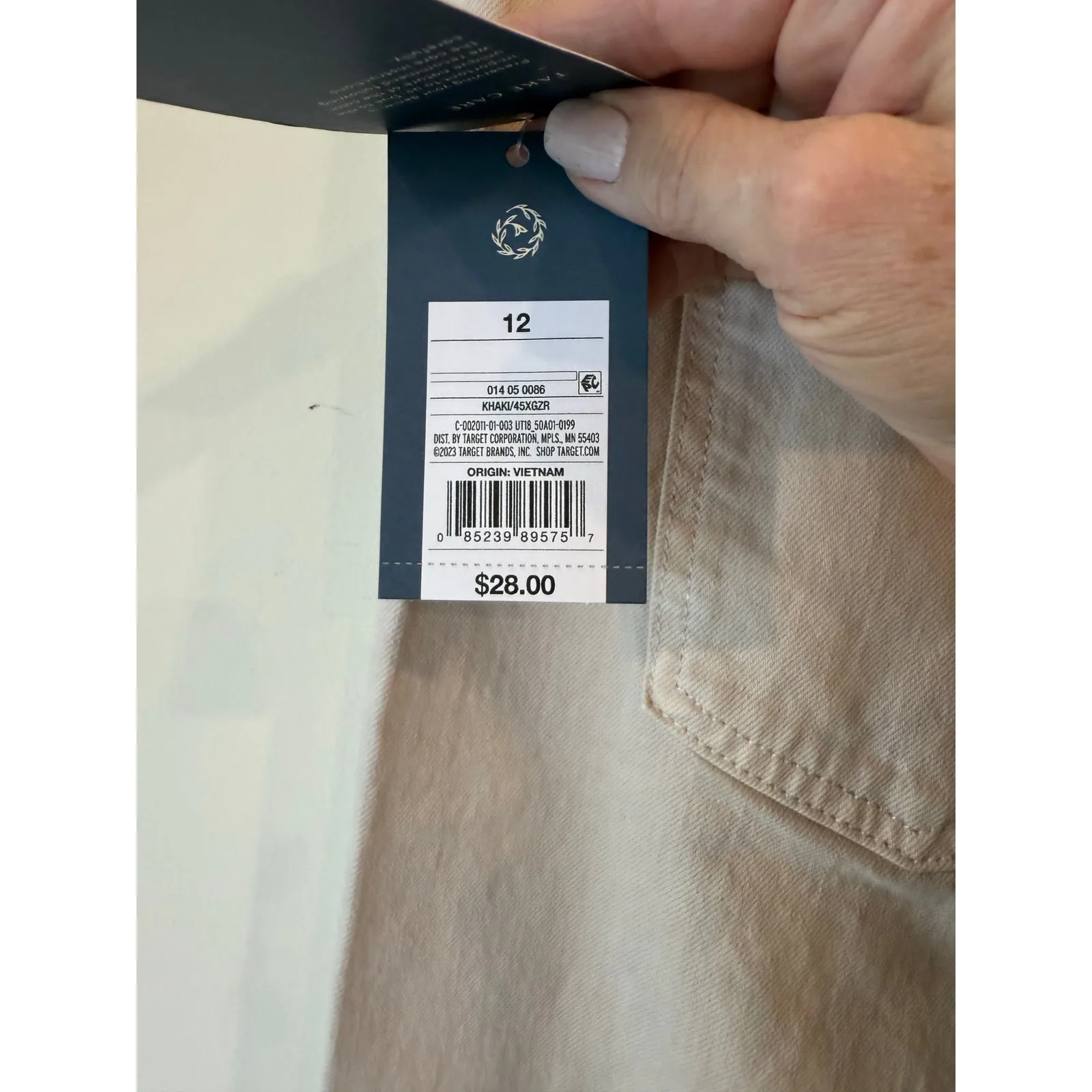 Universal Thread Ankle Jeans Womens 12 Beige Cotton Sailor Wide Leg Relaxed Fit - Image 5