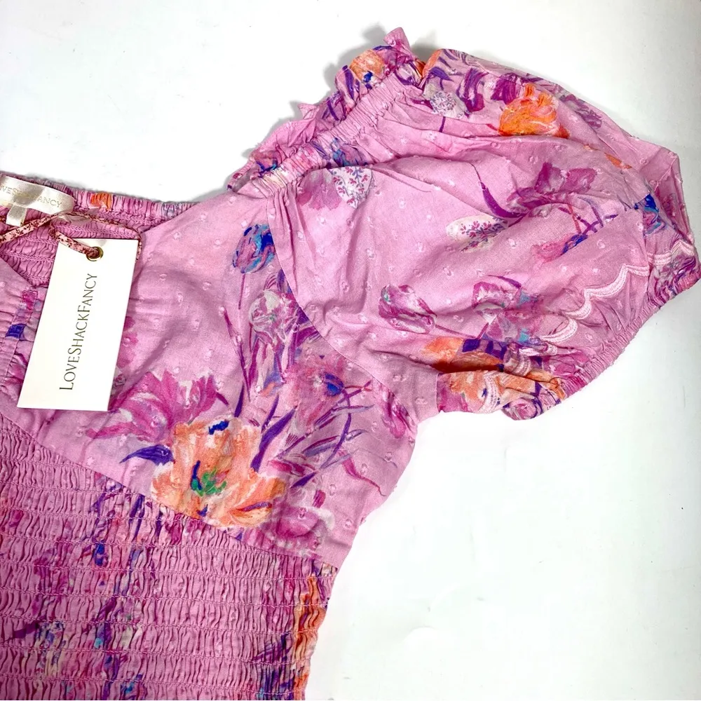 LoveShackFancy Jarrah Dress Royal Pink Berry Large NWT - Image 12