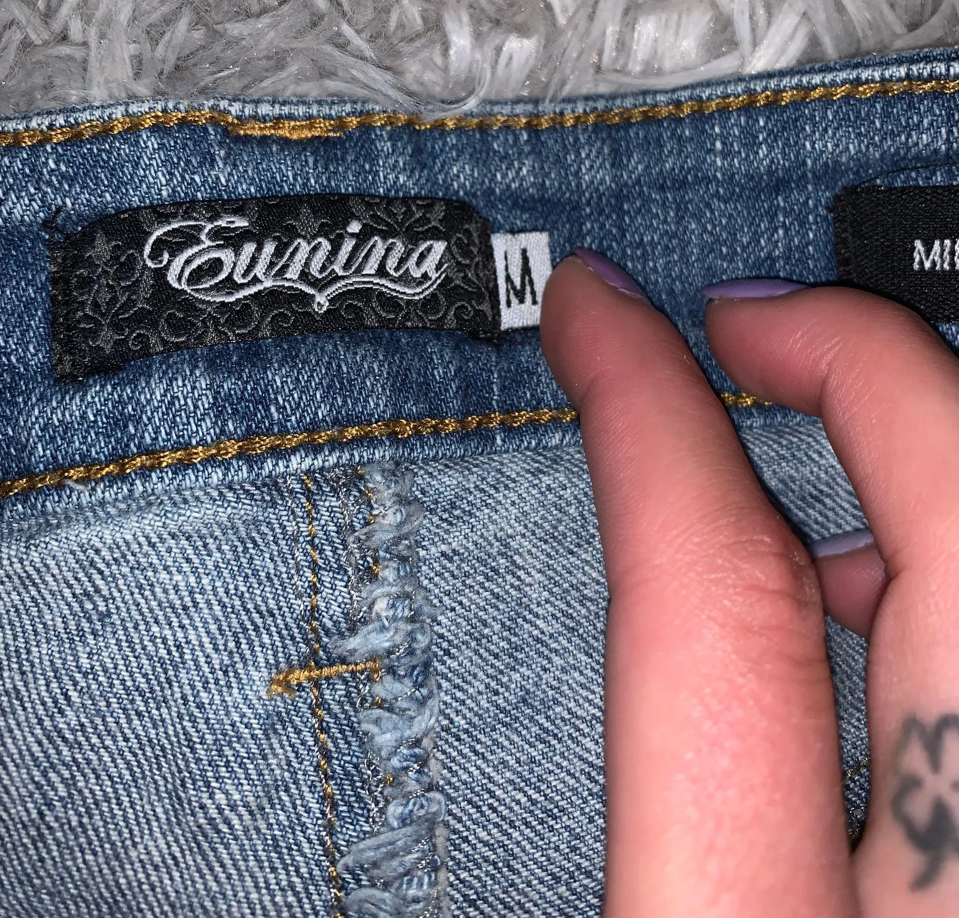 Eunina Mid Rise Destressed Jean Shorts  - Image 3