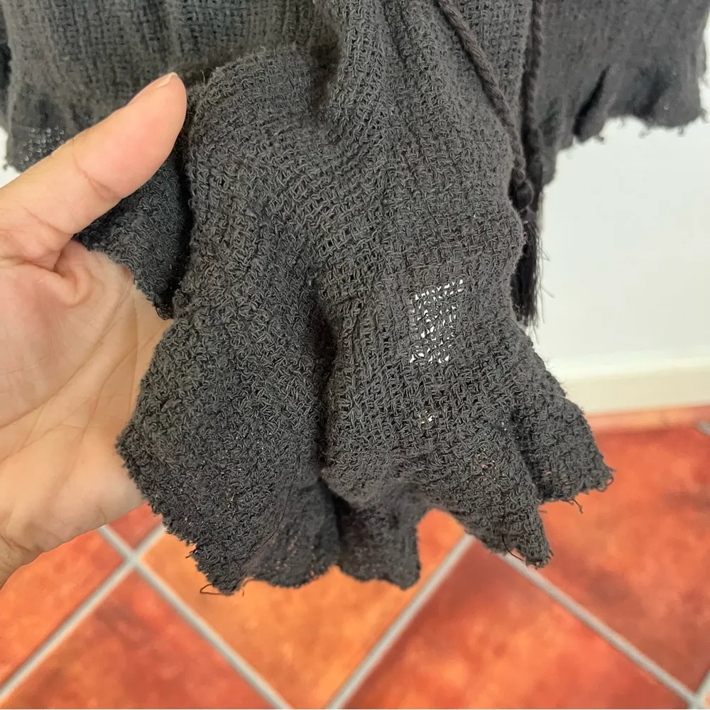 Free People Grey Gauze Henley Romper - Image 4